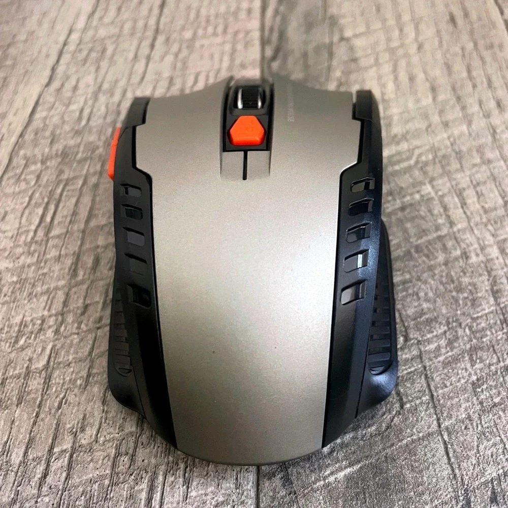 2.4GHz Wireless 6D Gaming Mouse Silver Black Orange Optical with‎ USB Receiver
